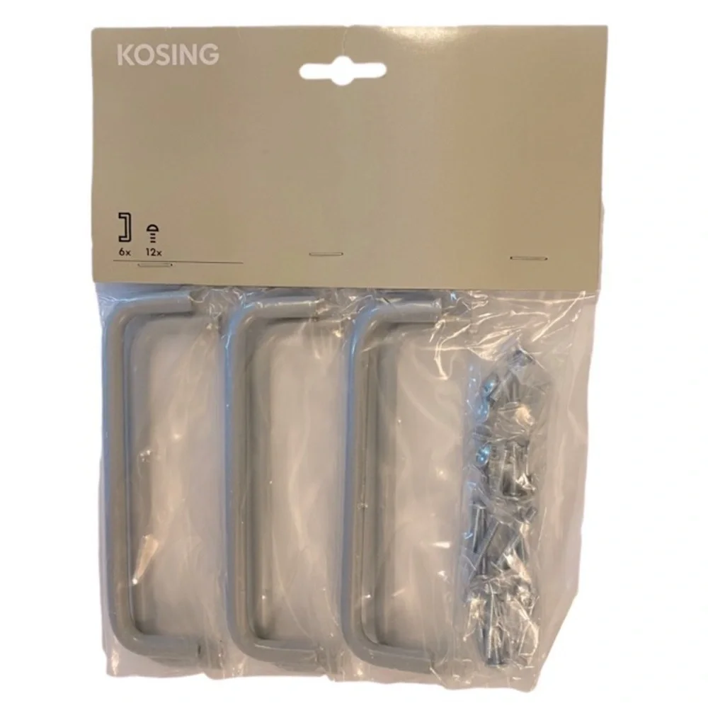 IKEA Kosing Door/Drawer Pull Handles, Matte Gary Metal, Pack of 6, (Sz 5…